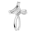 14K White Gold Diamond Cross Pendant - 25.00x17.50mm