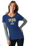 San Diego Chargers Women's T-Shirt: Alyssa Milano AFL Legacy Tri Blend Long Sleeve Layered Tissue T-Shirt