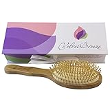 VelvetBreeze - Natural Bamboo Hair Brush with Wooden Bristles Pins - For Women's All Types of Hair - Improve Your Hair Growth and Prevent Hair Loss - Massage Scalp For Strong Hair