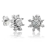 18k White Gold Round and Baguette Diamond Drop Earrings (G-H, SI, - 0.50 carat)