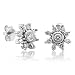 18k White Gold Round and Baguette Diamond Drop Earrings (G-H, SI, - 0.50 carat)