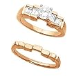 14K Rose Gold Diamond Wedding Set - 0.95 Ct.