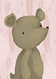 Barrington the Bear in Powder Pink Canvas Reproduction