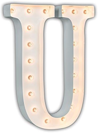 Vintage Marquee Light 24" White Letter U
