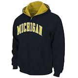 Michigan Wolverines Navy Tackle Twill Full Zip Hooded Sweatshirt
