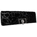 Velours Clutch Bag, Black