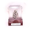 Holy Family medal on Aluminum and Wooden stand (6.5cm or 2.5 inches high).