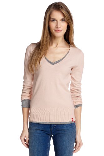 edc by ESPRIT Damen Pullover  012CC1I005, Gr. 38 (M), Rosa (nude melange 631) Preisvergleich