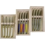 Laguiole French 4 Cheese or butter spreaders in gift wood box or cardboard box