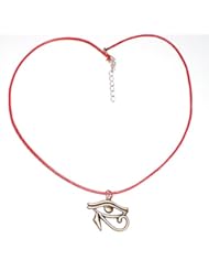Health and Beauty: Bronze Eye of Horus Charm 18" Wax Cord Necklace w/ Extender Chain - optimisticsoul