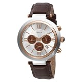Freelook Unisex HA1136CHRG-4 Brown Leather Band stainless steel