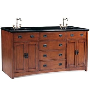 Mission Double Sink Vanity (Medium Pecan) (34.2H x 72W x 20.1D)