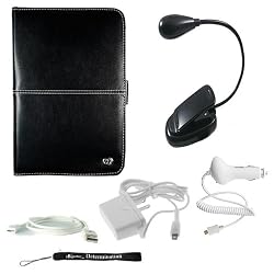 Barnes & Noble Nook E-Reader Kroo Case Protective Melrose with Memory Slots + Complete Travel Package