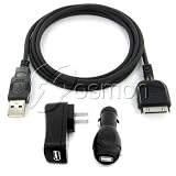 3 pcs USB ActiveSync Charge Kit fits Sansa e280 8Gb / e270 6Gb / e260 4Gb / e250 2Gb / e260R Rhapsody / e280R Rhapsody MP3 Player