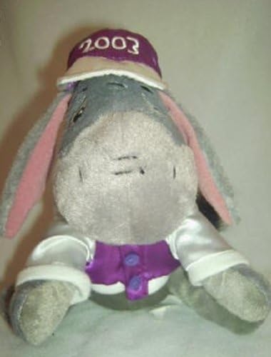 Disney World 2003 Eeyore Wearing Purple Satin Jacket &amp; Cap Bean Bag