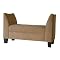 High Arm Upholstered Microsuede Bench- Tan