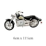 Miniature Clock - Black Indian Style Motorbike