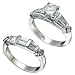 Rhodium Plated Brilliant CZ Bridal Ring Set