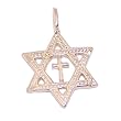 Star of David with a Cross Messianic pendant - Sterling silver (1.7 cm - 0.7") - Without Chain