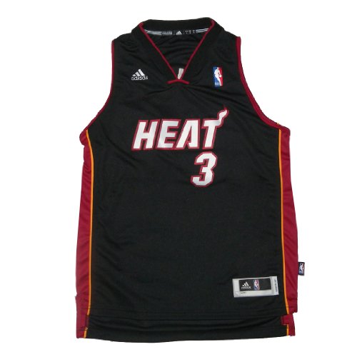 NBA Miami Heat Wade #3 Youth / Boys Athletic Comfortable Fit Sleeveless Jersey Shirt / Vest - Black