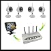 2.4GHz Weather-proof Wireless Security Camera System DVR Infrared Surveillance (4) Quad View Quad Display , Built-in USB Receiver