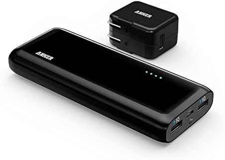 Anker 2nd Gen Astro E5 16000mAh Portable Charger External Battery Power Bank with PowerIQ Technology 2-Port 3A Output for iPhone, iPad, Samsung and More (Black + 10W Adapter)