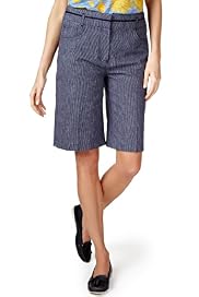 Per Una Linen Blend Striped Shorts