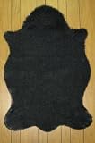 Faux Animal Skin Hide Rug 2' x 4' (BLACK)