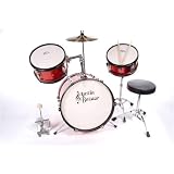 drum sets AB 3 Piece Kids Drumset DRM316 With Snare Cymbal Pedal Throne and Drumsticks Red drum sets
