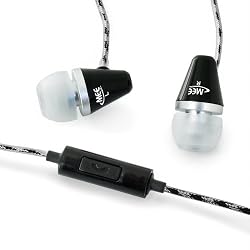 MEElectronics M2P-BK Sound-Isolating In-Ear Headphones with Microphone for iPod, iPhone and Smartphones (Black)
