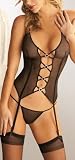  : Escante Jeweled Mesh Bustier with Matching G-String