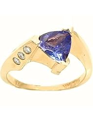 14K Yellow Gold Tanzanite and Diamond Ring -- LIFETIME WARRANTY