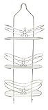 Aquatico Petal Style 3-Tier Shower Caddy, Platinum