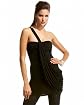 One Shoulder Draped Lace Inset Dress main image