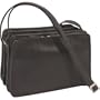 Derek Alexander Leather East West Small Three Pocket Organizer - Black
