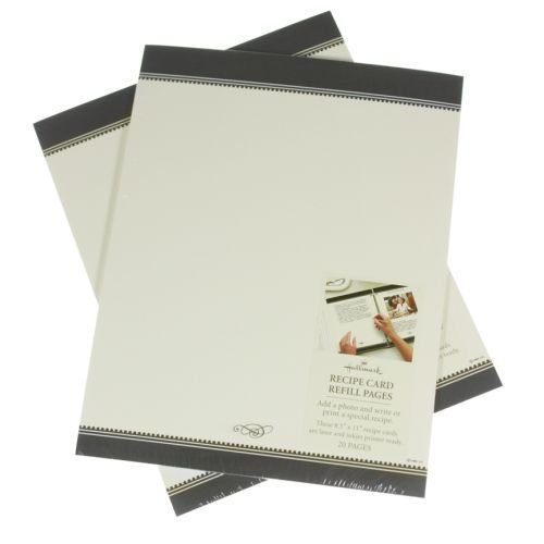 40 Hallmark Recipe Card Refill Pages 8.5