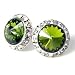 20mm Framed Olive Swarovski Crystal Stud Earrings Fashion Jewelry