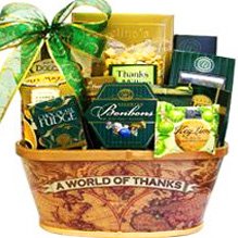 A Worlds of Thanks Gourmet Food and Snacks Gift Basket