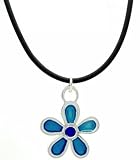 Kids Blue Daisy Flower Fashion Necklace - Great Gift Idea, Perfect Stocking Filler