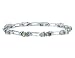Green Amethyst Gemstone with Diamond Accent Bracelet in Sterling Silver