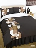 Denver Chocolate Brown Double Quilt Duvet Cover Set