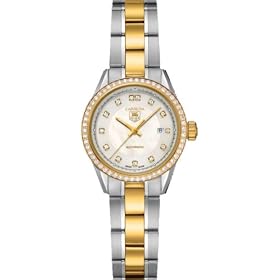 Tag Heuer Watches Tag Heuer Carrera Automatic 18k Gold and Fine Brushed Stainless-Steel Case and Bracelet Diamond Bezel Diamond Hour Markers Women's Watch