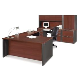 Bordeaux Cherry and Graphite Executive Office Group Bordeaux Cherry Graphite by Bestar Office Furniture