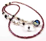January Garnet Sterling Silver Bookmarks; Swarovski Crystal Beaded Birthstone Book Thongs