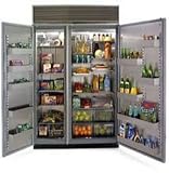 Northland 60SSSB 60 Built-In Side by Side Refrigerator with Stainless Steel Interior, Automatic Ice Maker and Automatic Defrost: Black Door Panels