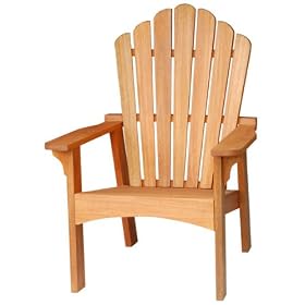 LNO79067 - Modern Adirondack Chair (Adult)- Solid Eucalyptus FSC Hardwood (Natural Color) by 