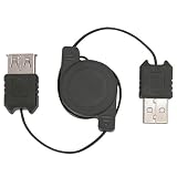 Eforcity Premium Retractable USB 2.0 Type A to A M/F Extension Cable, Black {Compatible with: USB specifications 1.0, 1.1, and 2.0}