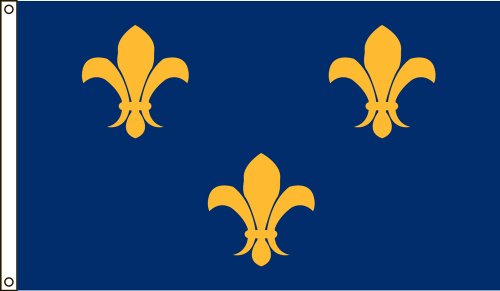 America's Flag Company 6-Foot by 10-Foot Nylon Fleur-de-Lis Blue Historical Flag with Canvas Header and Grommets