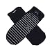 Non Slip Skid Socks with Grips, For Hospital Rehab, Yoga, Pilates, Barre, Traveling, Home Use, Black (Grey Grippy Lines) - Size L/XL, 2 Pairs