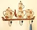 22" Country Rose Multi-Color Rustic Teapot Wall Hook
